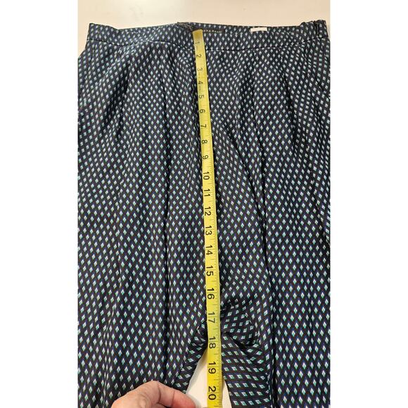 Zara basic sz S geometric blue slouchy LOW rise baloon pants EUC fun comfort - Picture 8 of 11
